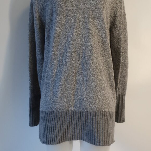 Womens Amina Rubinacci Marled Gray Cotton Blend Knit Cardigan Sweater 46 US/8-10 - Picture 10 of 16